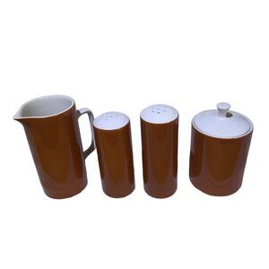 VTG‎ Genuine Ironstone HARMONY HOUSE Pitcher Creamer Salt Pepper Set 4251 Japan